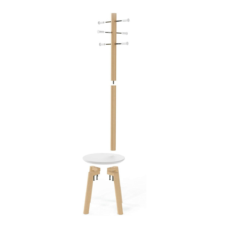 Stool with coat online rack